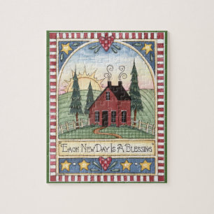Each New Day is a Blessing Folkart Puzzle