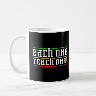 Each One Teach One Rasta Colours Unisex Reggae Coffee Mug