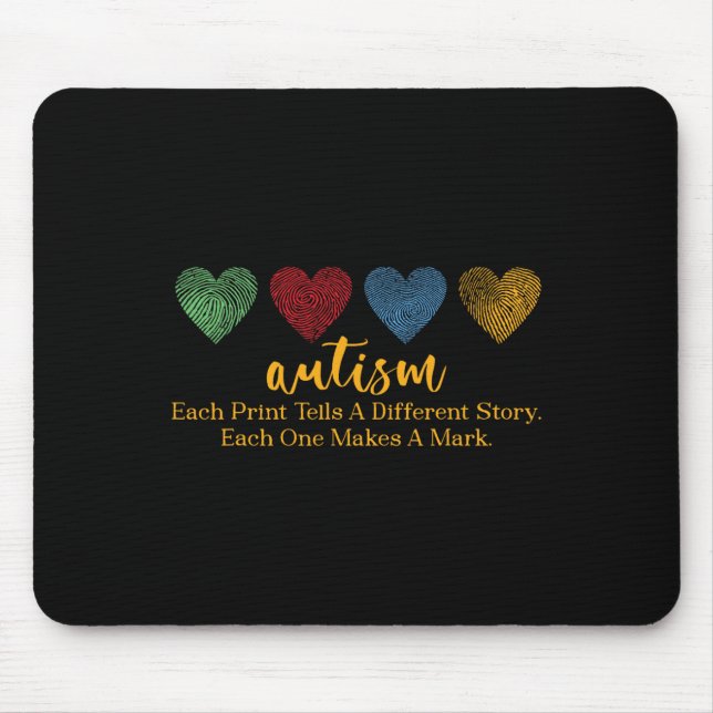 Each Print Tells A Different Story Fingerprint Hea Mouse Mat (Front)