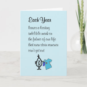 Each Year, A Funny Happy Birthday Poem Card
