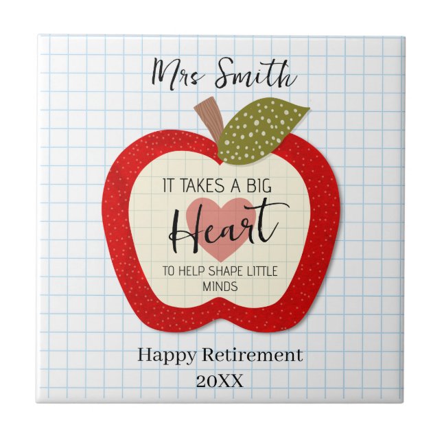 eachers Teach From the Heart Retirement Ceramic  Tile (Front)