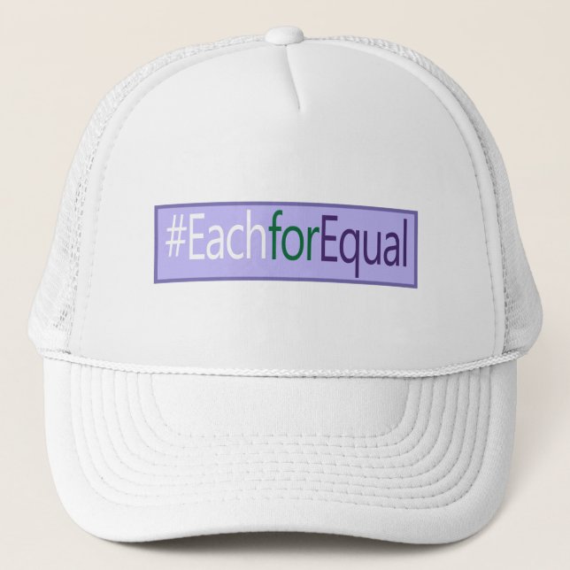 EachforEqual Hashtag International Women's Day Trucker Hat (Front)