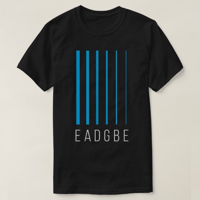 EADGBE 6 String Guitar Player & Guitarist - Cool65 T-Shirt (Design Front)