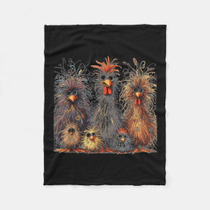 Eagerlys Colourful Funny Chicken Art  Fleece Blanket