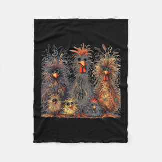 Eagerlys Colourful Funny Chicken Art  Fleece Blanket