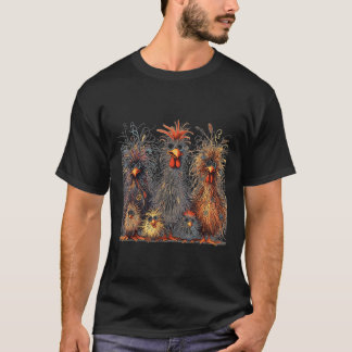 Eagerlys Colourful Funny Chicken Art  T-Shirt