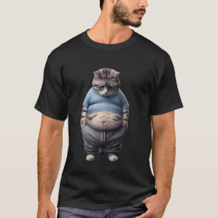 Eagerlys Fat Cat Art - Belly - Cat Sad T-Shirt