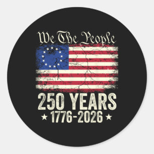 Eagle 250 Years American 1776 2026 250th Usa Birth Classic Round Sticker