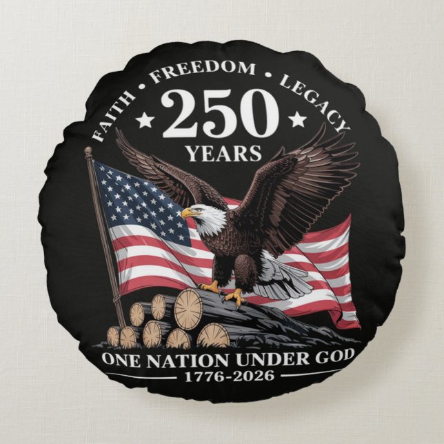 Eagle 250th Anniversary USA Round Cushion (Front)
