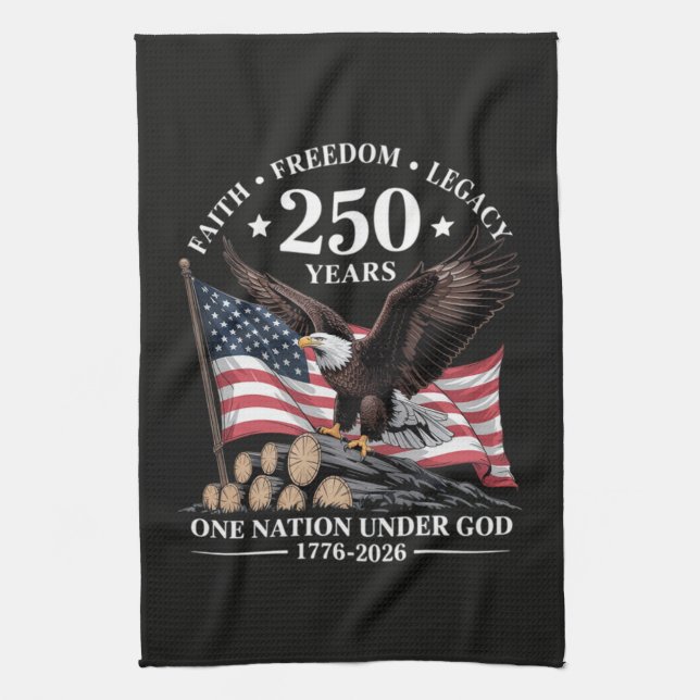 Eagle 250th Anniversary USA Tea Towel (Vertical)