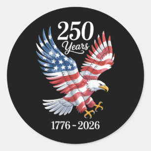 Eagle 250th Birthday Retro Independence Day _1 Classic Round Sticker