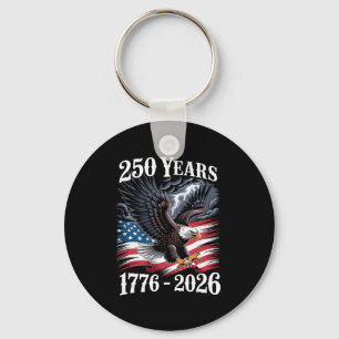 Eagle 250th Birthday Retro Independence Day Key Ring