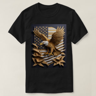 Eagle 3D Paper Art Design T-shirt