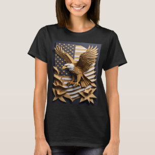 Eagle 3D Paper Art Design T-shirt 