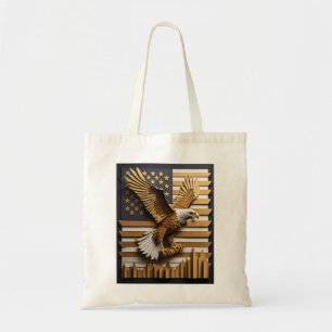 Eagle 3D Paper Art Design T-shirt Tote Bag
