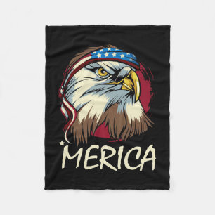 Eagle 4th Of July American Fleece Blanket