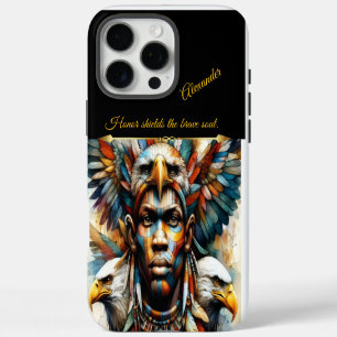 Eagle-adorned African warrior, AI art iPhone 16 Pro Max Case