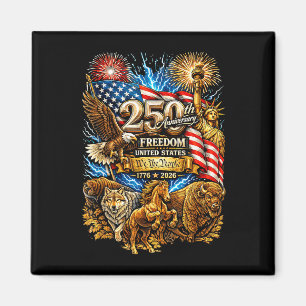 Eagle american flag 250 years freedom 4th of july magnet