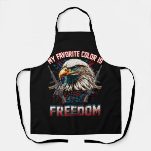 Eagle American Flag My Favourite Colour Is Freedom Apron
