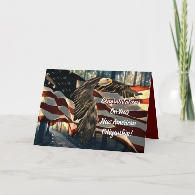 Eagle American Flag USA Citizenship  Card (Front)