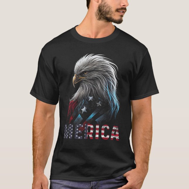 Eagle American Flag USA Flag Mullet Eagle 4th of J T-Shirt (Front)