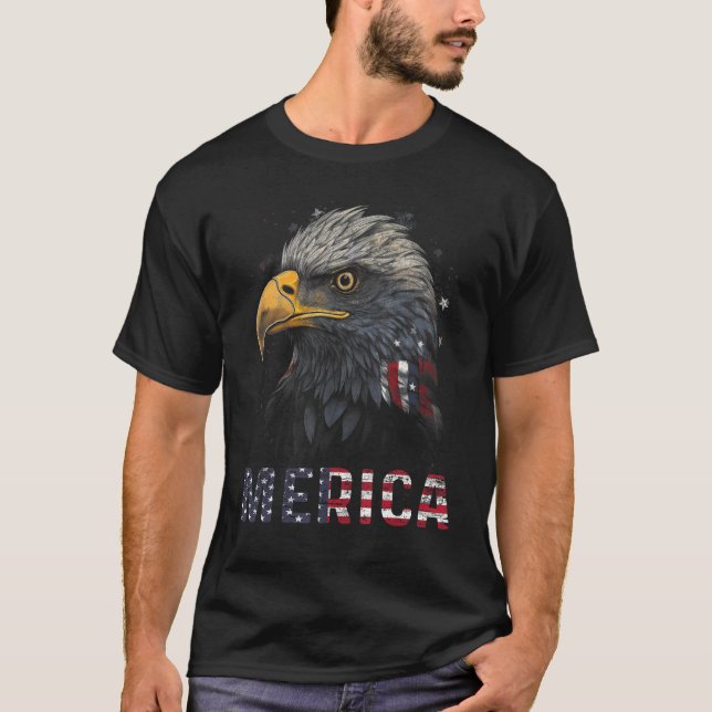 Eagle American Flag USA Flag Mullet Eagle 4th of J T-Shirt (Front)
