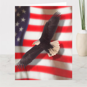 Eagle and American Flag Greeting Card
