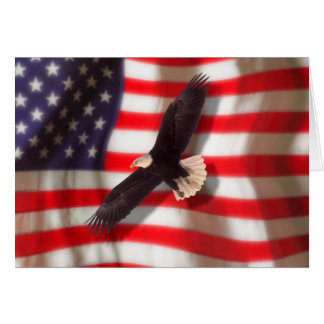 Eagle and American Flag Greeting Card