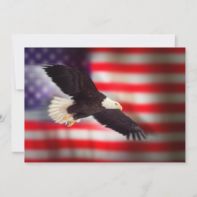 Eagle and American Flag Invitation (Front)