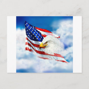 Eagle and American Flag Postcard