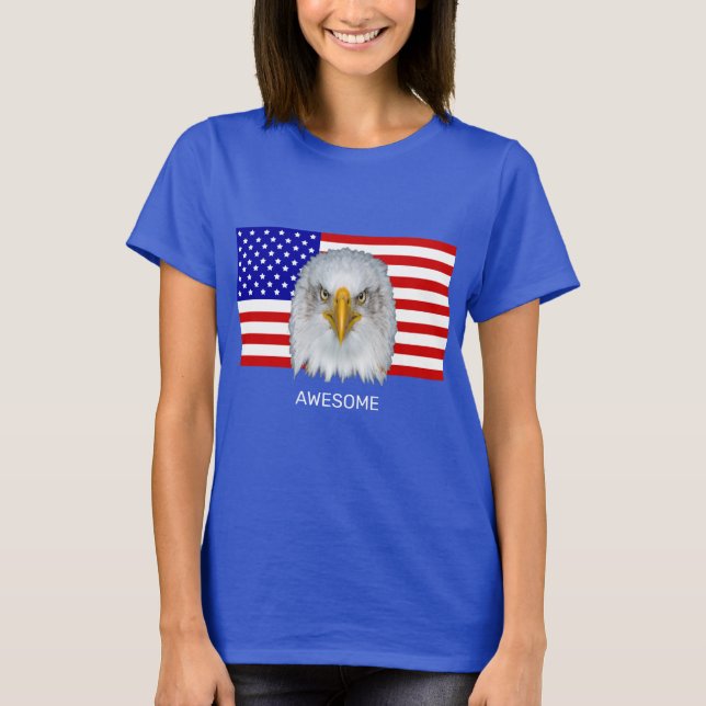 Eagle and American Flag T-Shirt (Front)