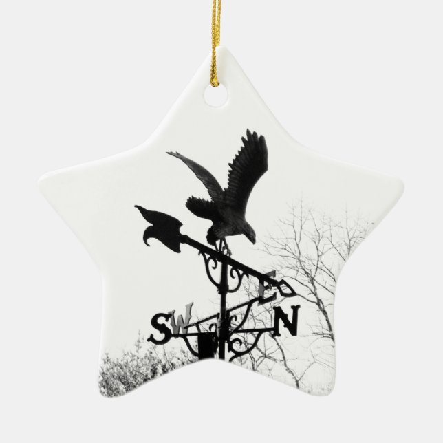 Eagle and Arrow Ceramic Tree Decoration (Front)