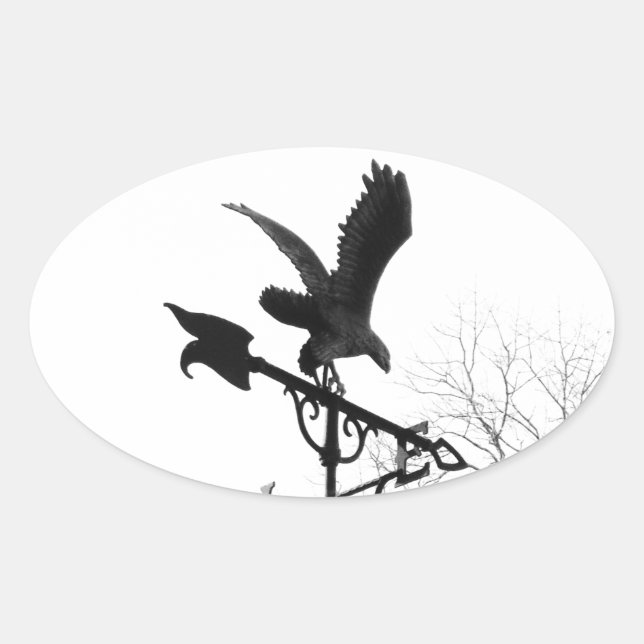 Eagle and Arrow Oval Sticker (Front)