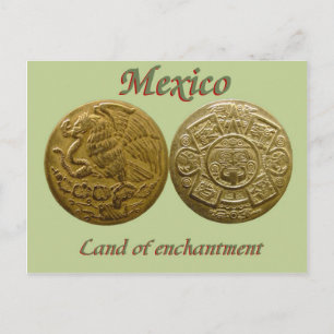 Eagle and Aztec sun disc post card