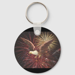 Eagle and Fireworks Key Ring