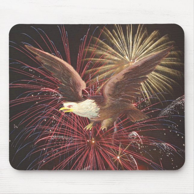 Eagle and Fireworks Mouse Mat (Front)