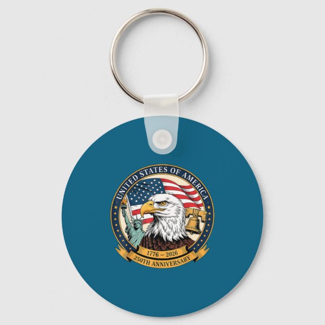 Eagle And Flag 1776-2026 250th Birthday America  Key Ring (Front)
