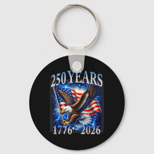Eagle and Flag 250 Years 1776-2026 250th Birthday Key Ring
