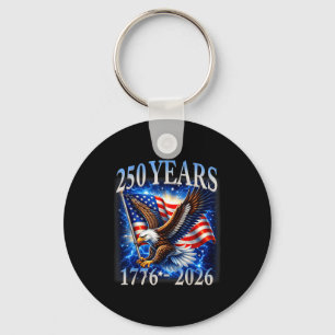 Eagle and flag 250 years 1776-2026 250th birthday key ring