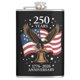 Eagle and Flag 250 Years of America 1776-2026 Hip Flask