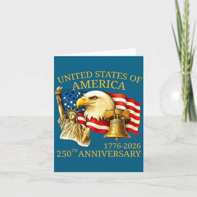 Eagle And Flag 250th Birthday America Since 1776  Card (Front)