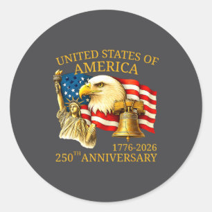 Eagle And Flag 250th Birthday America Since 1776  Classic Round Sticker