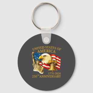 Eagle And Flag 250th Birthday America Since 1776  Key Ring
