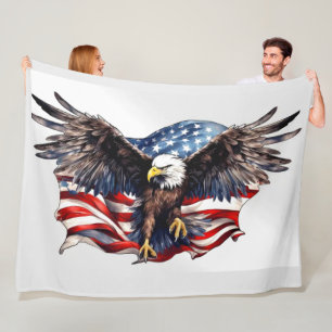 EAGLE and FLAG Fleece Blanket