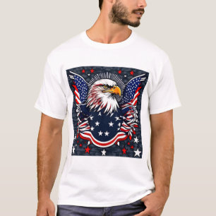 Eagle and Flag of America - Patriotic Artwork  T-Shirt