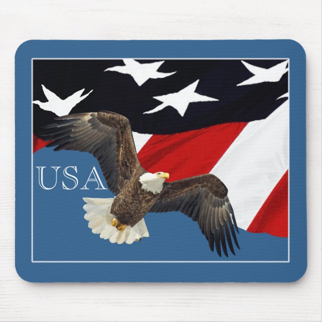 Eagle and Flag USA Mouse Mat (Front)