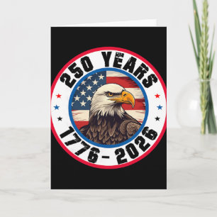 Eagle And Red White Blue American Flag 250 Years 1 Card