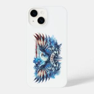 Eagle and USA flag.Patriotic. iPhone 14 Case