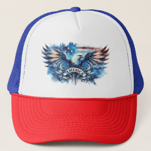 Eagle and USA flag.Patriotic. Trucker Hat