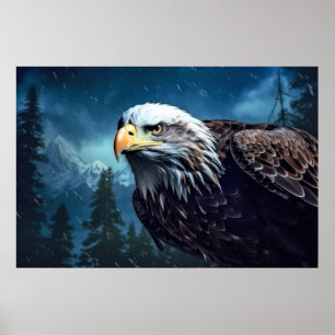 Eagle Animal Bird Majestic Wilderness  Poster